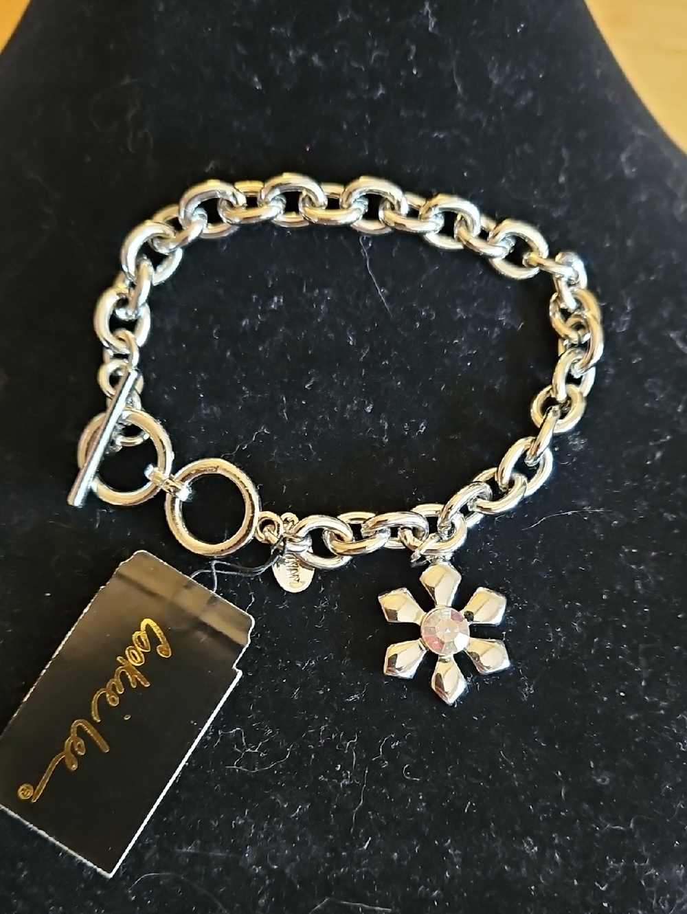 COOKIE LEE silver Tobe Flower Charm Bracelet With Flower NWT